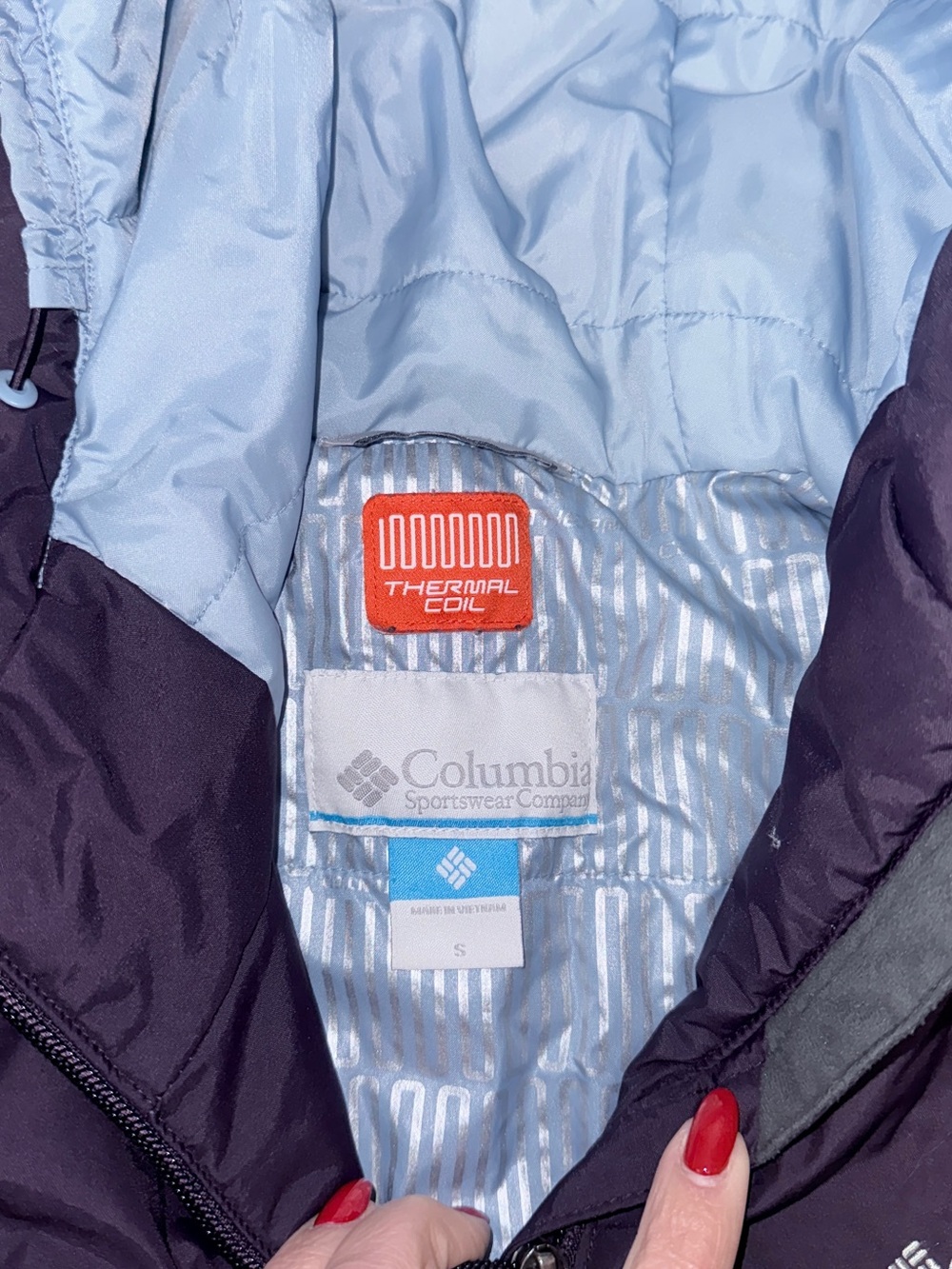 Columbia Purple and Light Blue Hooded Jacket - Picture 4 of 5